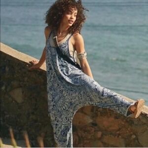 Free People Sz Lg FP Movement HotShot One Piece Jumpsuit Harem Overalls Slouchy